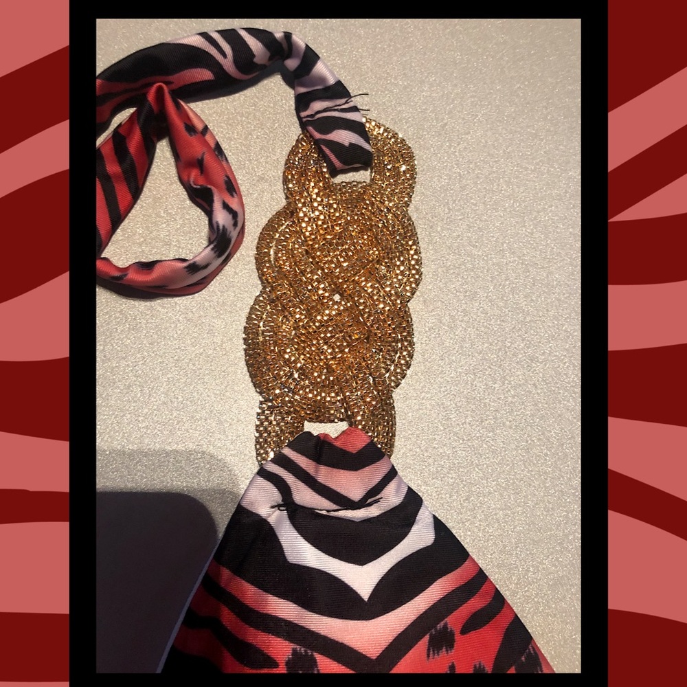 Animal Print String Bikini w/ Gold Emblems NWT - Picture 7 of 9